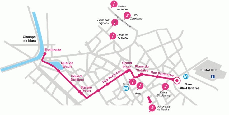 Itinéraire de la Parade de Lille où les EFAP 4 de Lille seront présent ! 